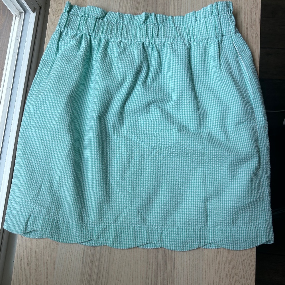 Lauren James Seersucker Scalloped Skirt